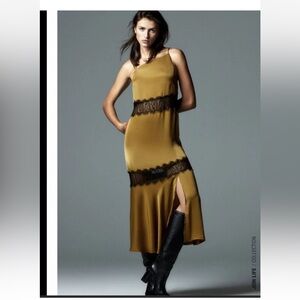 GUC Zara Satin Lace Midi Slip Dress